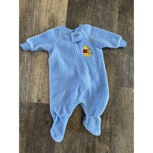Winnie The Pooh Vintage 1970’s Walt Disney Blue One Piece Fleece Size 0-6 Months